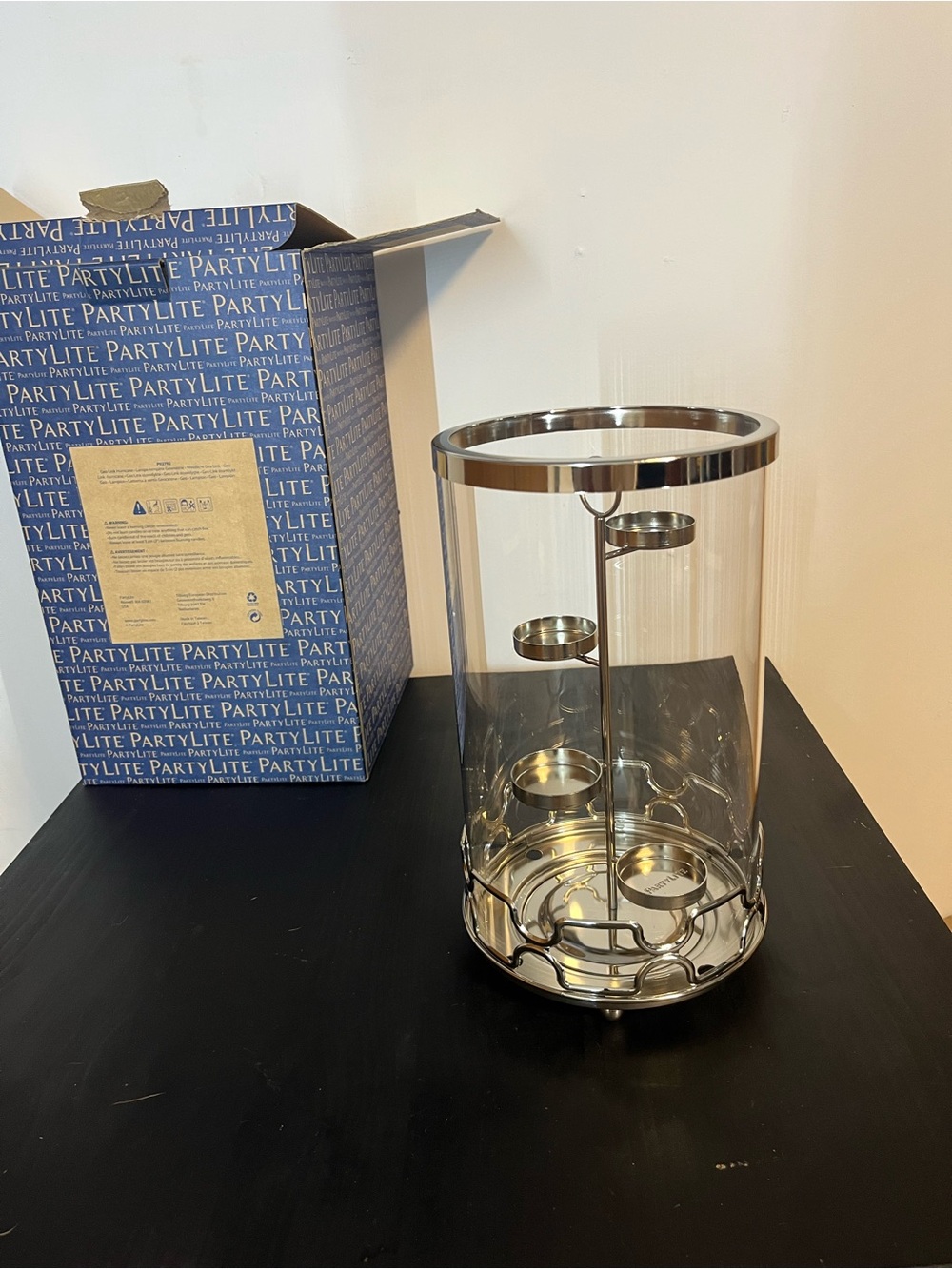 PartyLite Silver and Clear Tiered Glass Candle Centerpiece - Picture 2 of 3